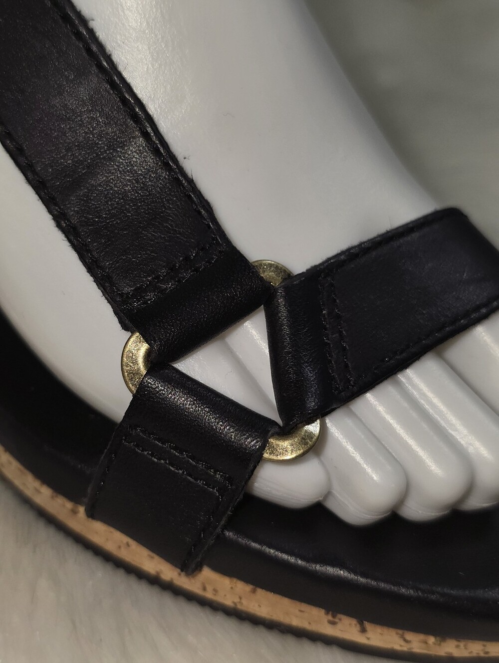 Teva Arabelle Universal Womens Leather Black Cork Wedge Sandals - Picture 9 of 15